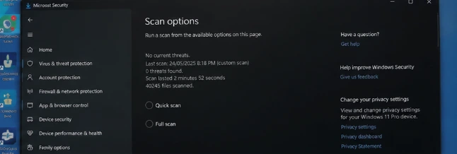 Windows Security scanning the downloaded Mega888 PC installer before installation